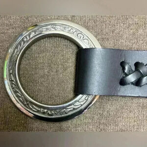 Al Stohlman 3" Stainless Steel COLLAR RING Tandy Leather Straps Black Belt 53”